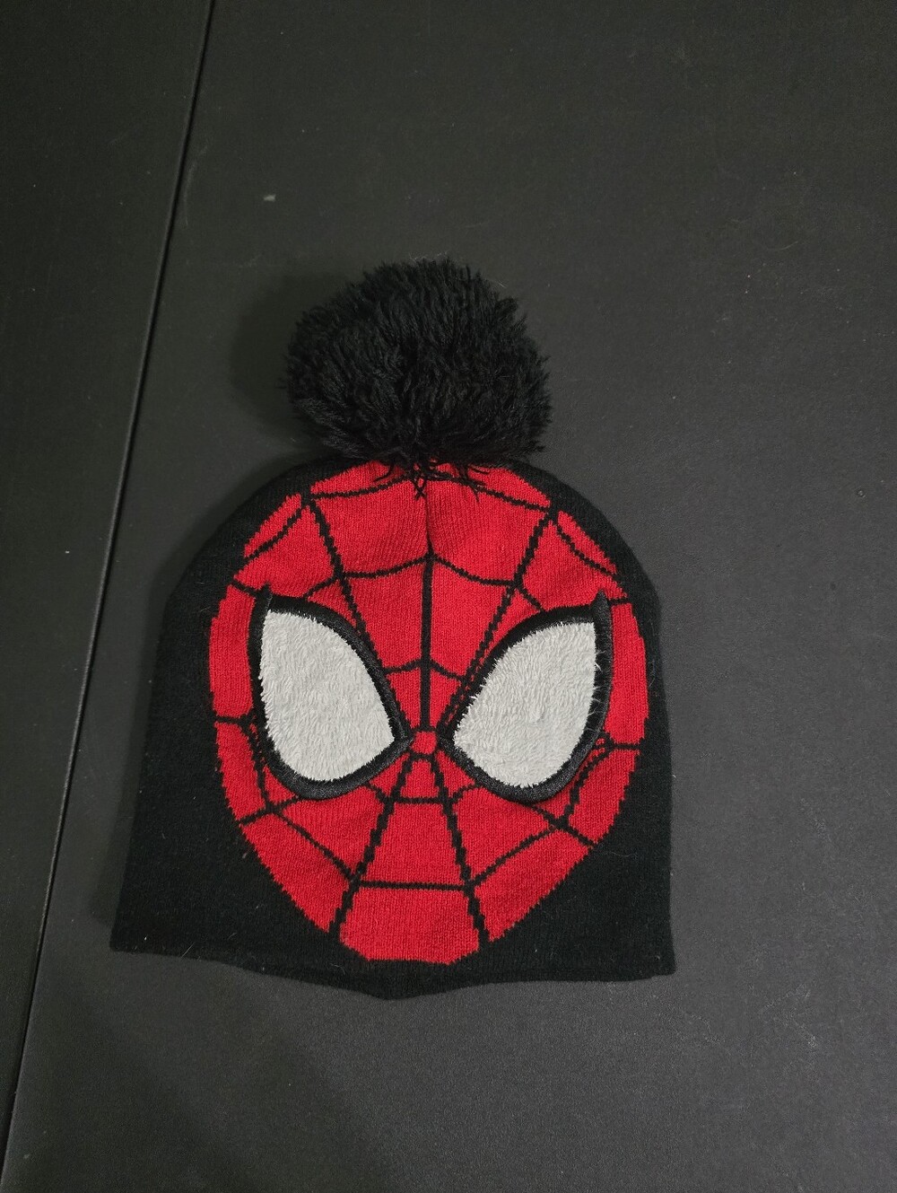 Marvel Spiderman Kids Black And Red Beanie One Size Fits Most
